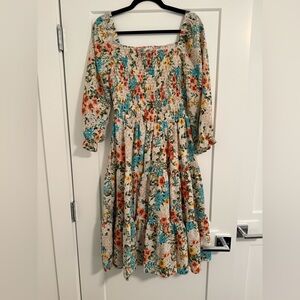 Baltic Born Floral Midi Dress - Multicolor